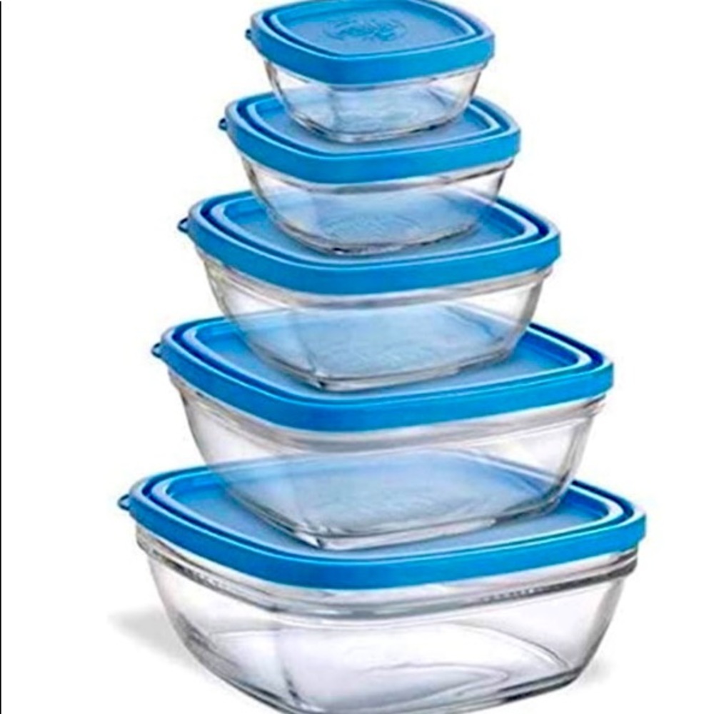 Duralex Freshbox 5 Piece Lidded Glass Set - made in France since 1945